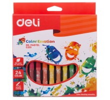 Масляная пастель Deli EC20120 Color Emotion шестигранные 24цв. картон.кор./европод.
