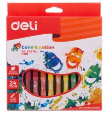 Масляная пастель Deli EC20120 Color Emotion шестигранные 24цв. картон.кор./европод.