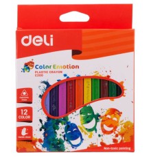Восковые мелки Deli EC20000 Color Emotion трехгранные 12цв. картон.кор./европод.