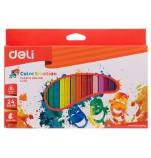 Восковые мелки Deli EC20020 Color Emotion трехгранные 24цв. картон.кор./европод.