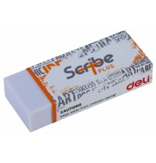 Ластик Deli EH00410 Scribe Plus 60x24x12мм белый индивидуальная картонная упаковка