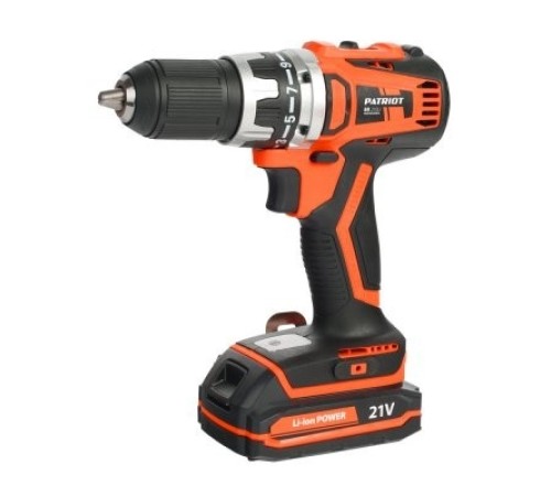 PATRIOT BR 210Li Дрель-шуруповерт аккумуляторная [180301550] { две батареи Li-ion, 21Vmax, 2,0 Ah, 59 Нм, кейс, комплект бит и сверл }