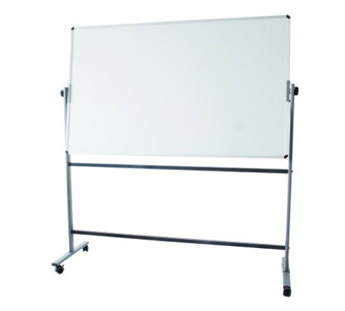 Доска магнитно-маркерная Deli E7882 лак белый 90x120см алюминиевая рама сталь на роликах двухсторонняя