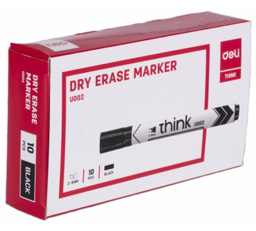 Маркер для досок Deli EU00220 Think скошенный пиш. наконечник 2-5мм черный