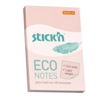 Блок самоклеящийся бумажный Stick`n ECO 21742 51x76мм 100лист. 60г/м2 пастель розовый