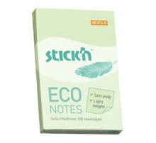 Блок самоклеящийся бумажный Stick`n ECO 21744 51x76мм 100лист. 60г/м2 пастель зеленый