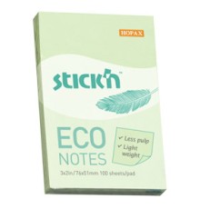 Блок самоклеящийся бумажный Stick`n ECO 21744 51x76мм 100лист. 60г/м2 пастель зеленый