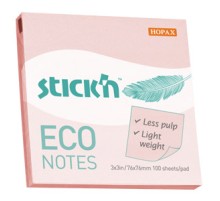 Блок самоклеящийся бумажный Stick`n ECO 21746 76x76мм 100лист. 60г/м2 пастель розовый