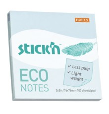 Блок самоклеящийся бумажный Stick`n ECO 21747 76x76мм 100лист. 60г/м2 пастель голубой