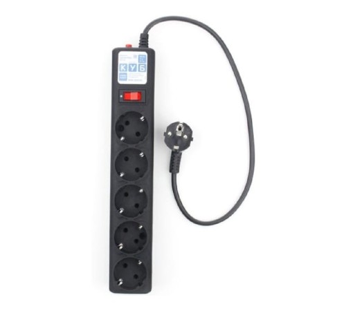 PowerCube Фильтр-удлинитель 5.0м, 5 розеток,10А (SPG5-С1), черный графит