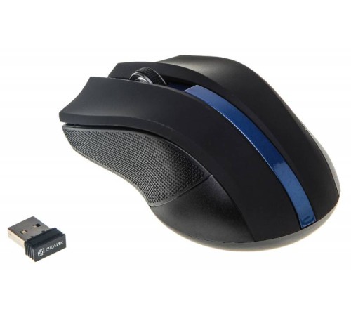 Мышь Оклик 615MW черный/синий оптическая (1000dpi) беспроводная USB (2but)