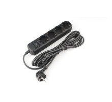 PowerCube Удлинитель (PC-2B-1,5M) 1.5м, 4 розетки, 16А, без выключателя, черный графит