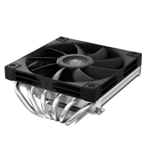 Кулер для процессора DEEPCOOL AN600 LGA1700/1200/115X/AM5/AM4 низкопрофильный 67mm (18шт/кор, TDP 180W, PWM,  White LED Fan 120mm, 6 тепл. трубок, Copper Base, черный) RET (AN600)