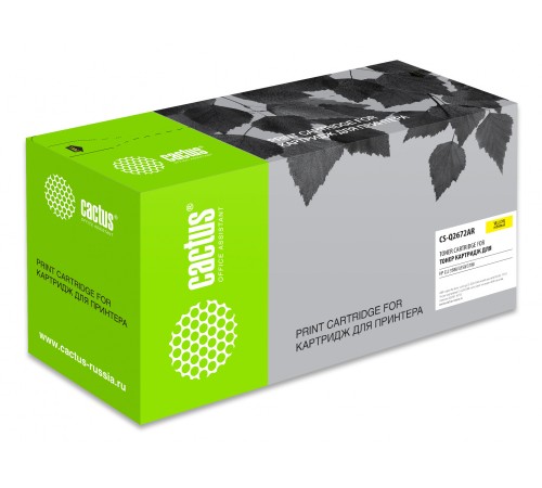 Картридж лазерный Cactus CS-Q2672AR Q2672A желтый (4000стр.) для HP CLJ 3500/3550/3700