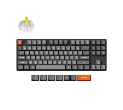 Беспроводная механическая клавиатура QMK Keychron K8 Max, 87 клавиш, RGB подсветка, Hot-swap, алюм.рамка Keychron Banana Switch