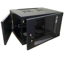 Шкаф настенный Next, 12U 550x450, стеклянная дверь, черный (TWT-CBWNG-12U-6X4-BK)
