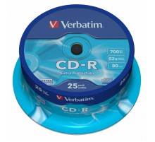 Диск CD-R Verbatim 700Mb 52x Cake Box (25шт) (43432)