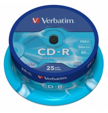 Диск CD-R Verbatim 700Mb 52x Cake Box (25шт) (43432)