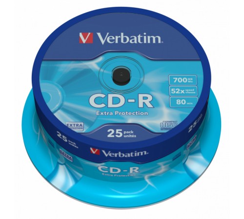 Диск CD-R Verbatim 700Mb 52x Cake Box (25шт) (43432) Диск CD-R Verbatim 700Mb 52x Cake Box (25шт) (43432)