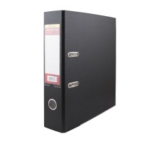 Папка-регистратор Silwerhof 355021-01 A4 75мм ПВХ/бумага черный мет.окант. сборная смен.карм. на кор.