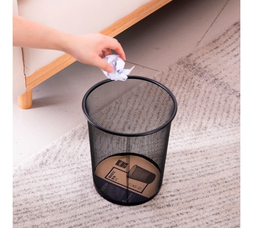 Урна для мусора Deli E9188 круглая мет.сетка черный