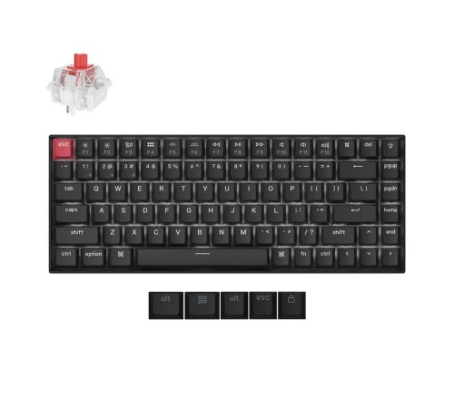 Беспроводная механическая ультратонкая клавиатура QMK Keychron K2 версия 3, 84 клавиши, White Led подсветка, Red Switch