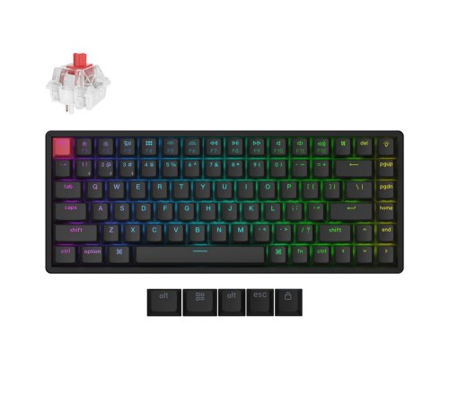Беспроводная механическая ультратонкая клавиатура QMK Keychron K2 версия 3, 84 клавиши, RGB подсветка, Red Switch