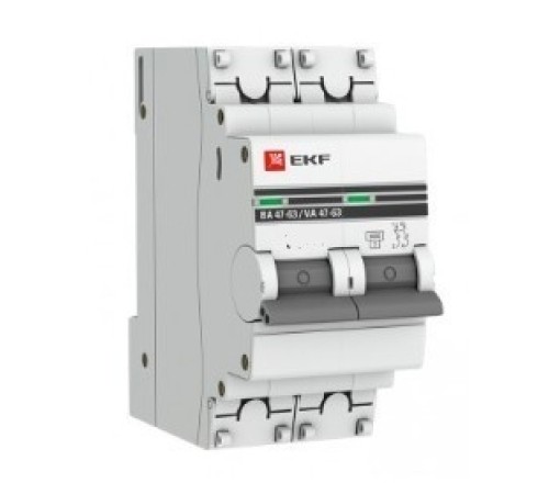 EKF mcb4763-2-01D-pro Автоматический выключатель 2P 1А (D) 4,5kA ВА 47-63 EKF PROxima EKF mcb4763-2-01D-pro Автоматический выключатель 2P 1А (D) 4,5kA ВА 47-63 EKF PROxima