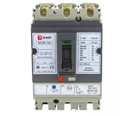 EKF mccb99C-100-63 Выключатель автоматический ВА-99C (Compact NS) 100/63А 3P 36kA EKF PROxima EKF mccb99C-100-63 Выключатель автоматический ВА-99C (Compact NS) 100/63А 3P 36kA EKF PROxima