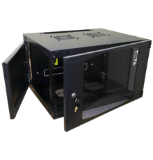 Шкаф настенный Next, 18U 550x450, стеклянная дверь, черный (TWT-CBWNG-18U-6x4-BK)