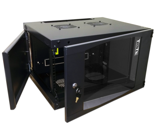 Шкаф настенный Next, 18U 550x450, стеклянная дверь, черный (TWT-CBWNG-18U-6x4-BK)