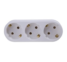 Rexant 11-1079 Тройник электрический линейный 16 А с заземлением белый