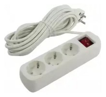 ЭРА Б0028378Удлинитель U-3es-3m-3x1 с заземлением с выключателем 3 гнезда 3 м {полипропилен, 3х1 мм2}