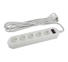 Эра Б0019738 Сетевой фильтр USF-5es-5m-W (белый) с заземл, 3x0,75мм2, с выкл, 5гн, 5м {защита от короткого замыкания, от перегрузки, от импульсных помех}