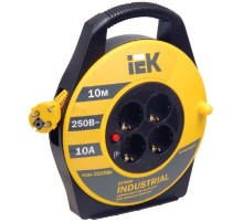 Iek WKP14-10-04-10 Катушка УК10 с т/з 4 места 2 Р + P Е /10м 3х1,0 мм2 "Industrial"