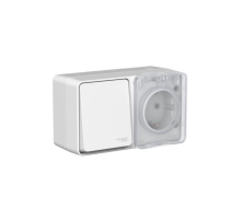 Блок ОП AtlasDesign PROFI IP54 (розетка 16А заземл. защ. шторки + 1-кл. выключатель 10А) сер. SE ATN