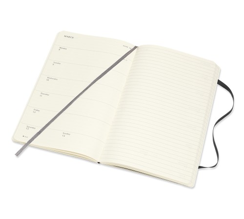 Еженедельник Moleskine ACADEMIC SOFT WKNT Large 130х210мм датир.18мес 208стр. мягкая обложка черный Еженедельник Moleskine ACADEMIC SOFT WKNT Large 130х210мм датир.18мес 208стр. мягкая обложка черный