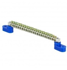 EKF sn1-63-24-2 Шина "0" N (6x9 мм) 24 отв. никель 2 синих угловых изолятора EKF PROxima