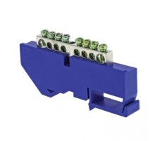 EKF sn1-63-08-d Шина "0" N (6x9 мм) 8 отв. никель синий изолятор на DIN-рейку EKF PROxima