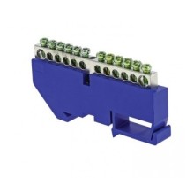 EKF sn1-63-12-d Шина "0" N (6x9 мм) 12 отв. никель синий изолятор на DIN-рейку EKF PROxima