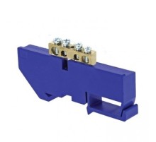 EKF sn0-63-04-d Шина "0" N (6х9мм) 4 отверстия латунь синий изолятор на DIN-рейку EKF PROxima