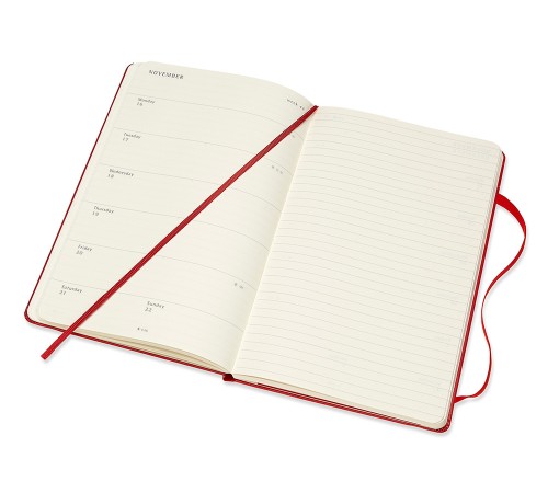 Еженедельник Moleskine ACADEMIC WKNT Large 130х210мм датир.18мес 208стр. красный Еженедельник Moleskine ACADEMIC WKNT Large 130х210мм датир.18мес 208стр. красный