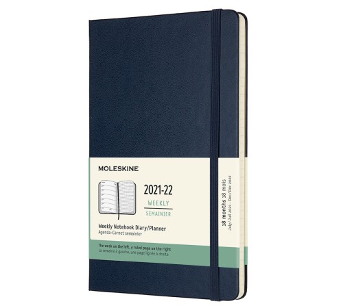 Еженедельник Moleskine ACADEMIC WKNT Large 130х210мм датир.18мес 208стр. синий сапфир Еженедельник Moleskine ACADEMIC WKNT Large 130х210мм датир.18мес 208стр. синий сапфир