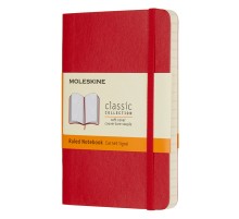 Блокнот Moleskine CLASSIC SOFT QP611F2 Pocket 90x140мм 192стр. линейка мягкая обложка красный