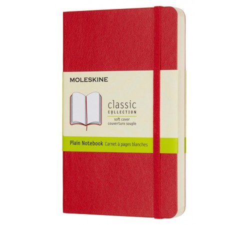 Блокнот Moleskine CLASSIC SOFT QP613F2 Pocket 90x140мм 192стр. нелинованный мягкая обложка красный