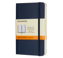 Блокнот Moleskine CLASSIC SOFT QP611B20 Pocket 90x140мм 192стр. линейка мягкая обложка синий сапфир