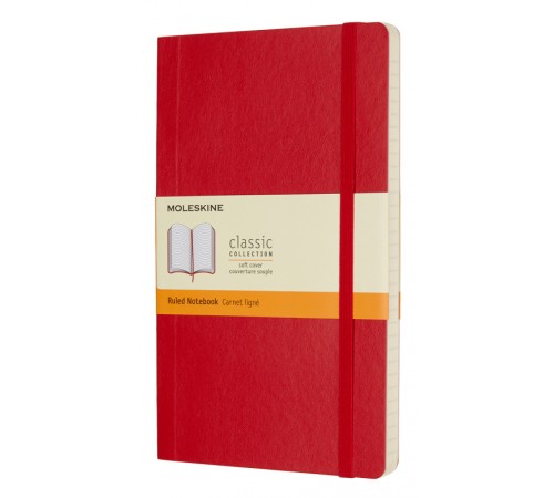 Блокнот Moleskine CLASSIC SOFT QP616F2 Large 130х210мм 192стр. линейка мягкая обложка красный