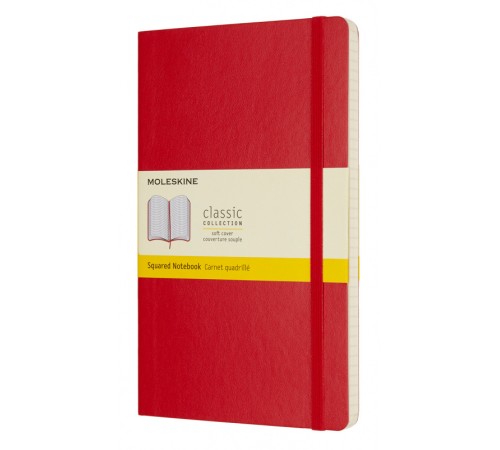 Блокнот Moleskine CLASSIC SOFT QP617F2 Large 130х210мм 192стр. клетка мягкая обложка красный