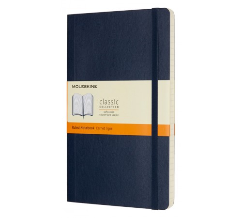 Блокнот Moleskine CLASSIC SOFT QP616B20 Large 130х210мм 192стр. линейка мягкая обложка синий сапфир