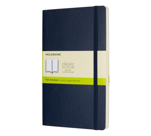 Блокнот Moleskine CLASSIC SOFT QP618B20 Large 130х210мм 192стр. нелинованный мягкая обложка синий сапфир